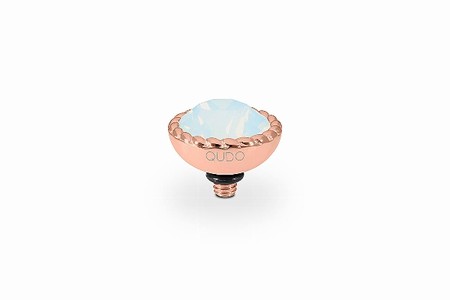 Qudo Rose Gold Topper Bocconi 11mm - White Opal